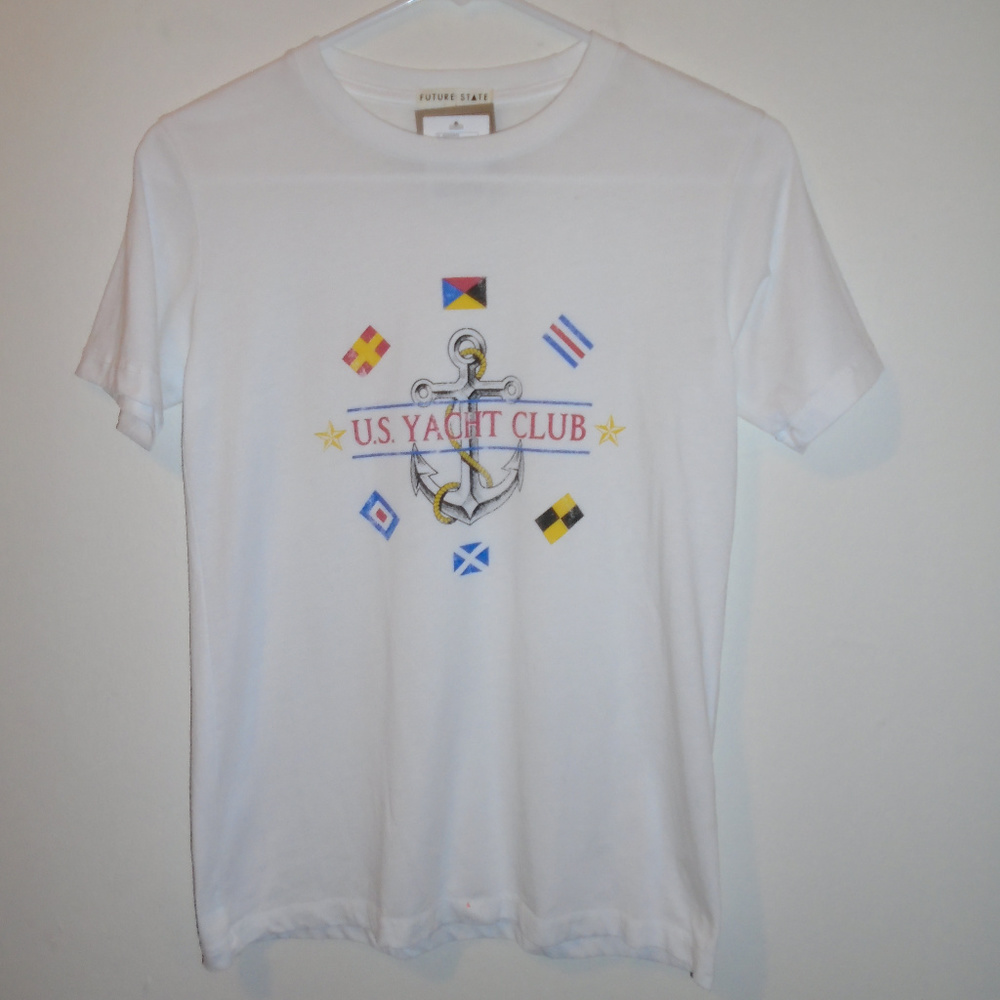 UO Future State US Yacht Club White Tee Shirt